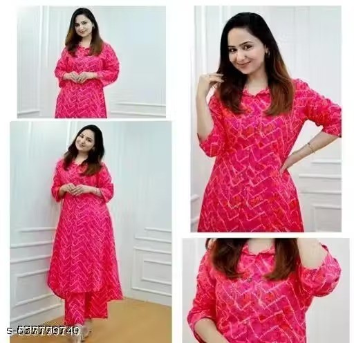Indian Readymad Rayon Kurta Kurtis Palazzo Set for Women’s Party Festive Outfit