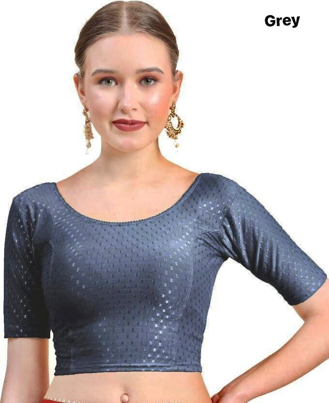 New stretchable Lycra Blouse Readymade Designer Sari Choli Indian crop top.