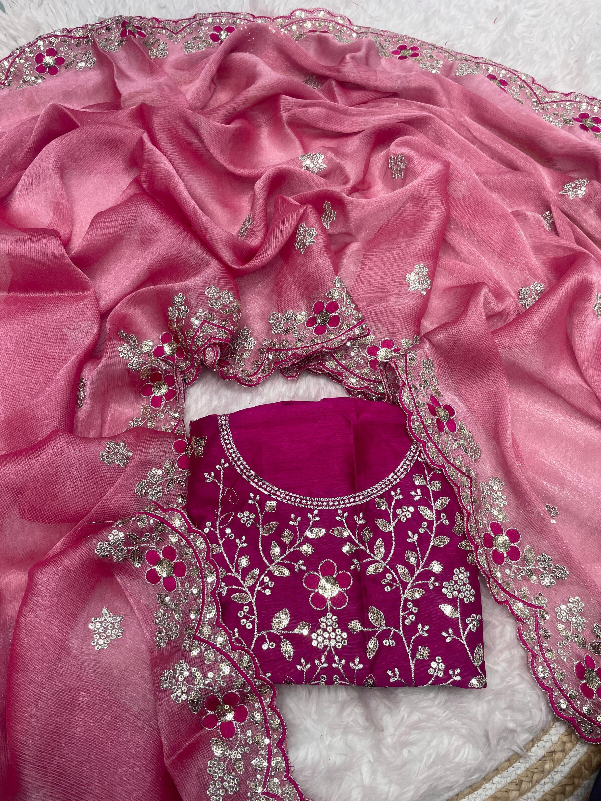 Designer Sari Bollywood Bridal Silk Saree Blouse South Indian Party Wear Saree