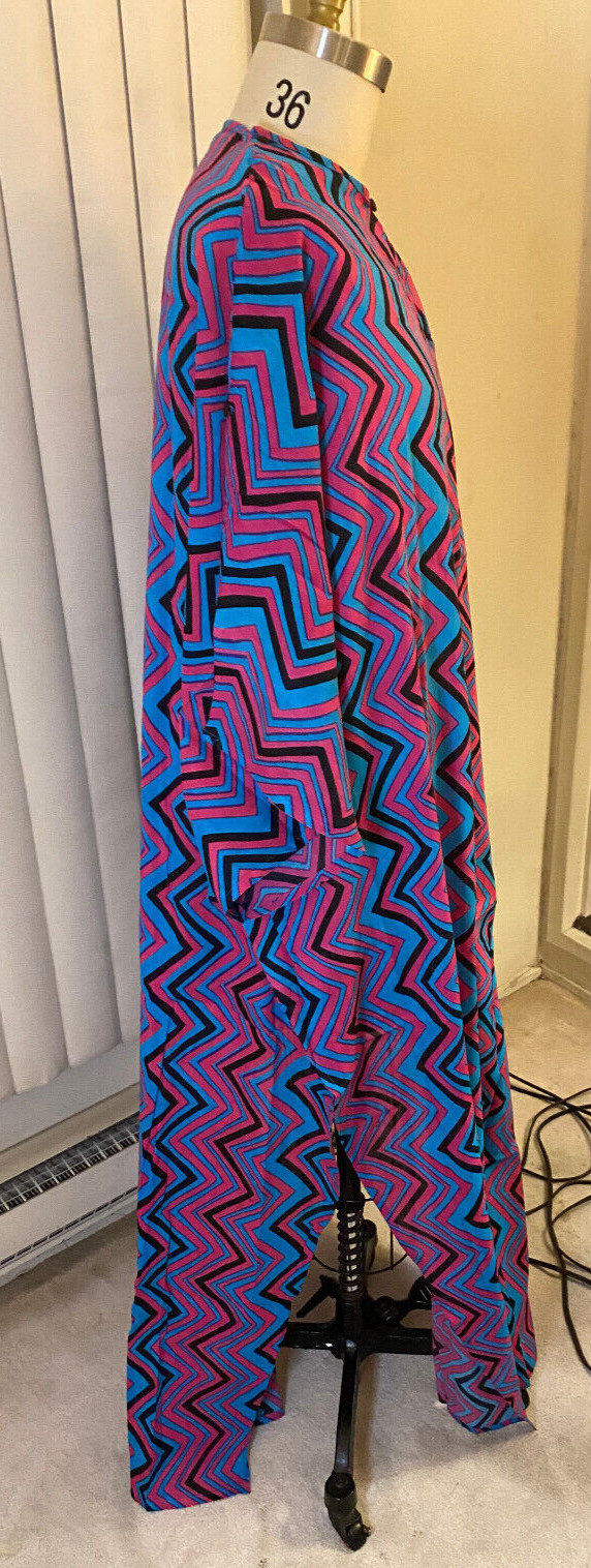 Kaftan Cotton Blue Pink Black Chevron Women Men Unisex New Light Weight Long