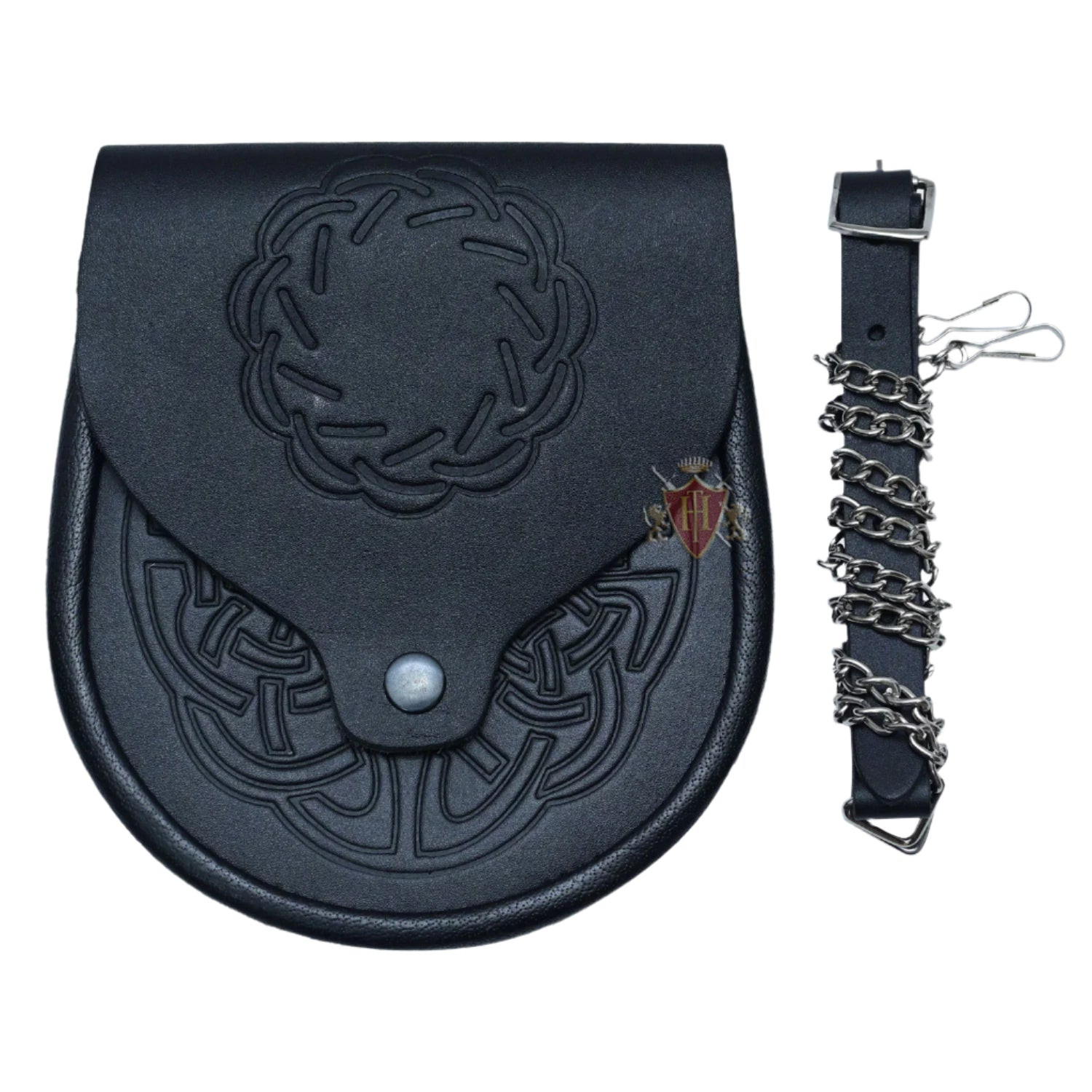 Celtic Circle Double Embossed Leather Day Wear Sporran