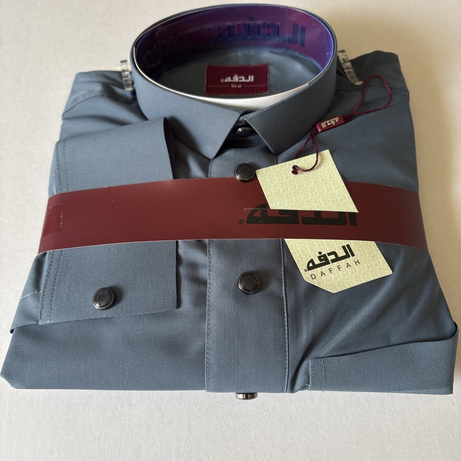 MEN Size 54M DAFFAH High Quality ALL SEASON Thobe CUFF SLEEVE SHIRT COLAR