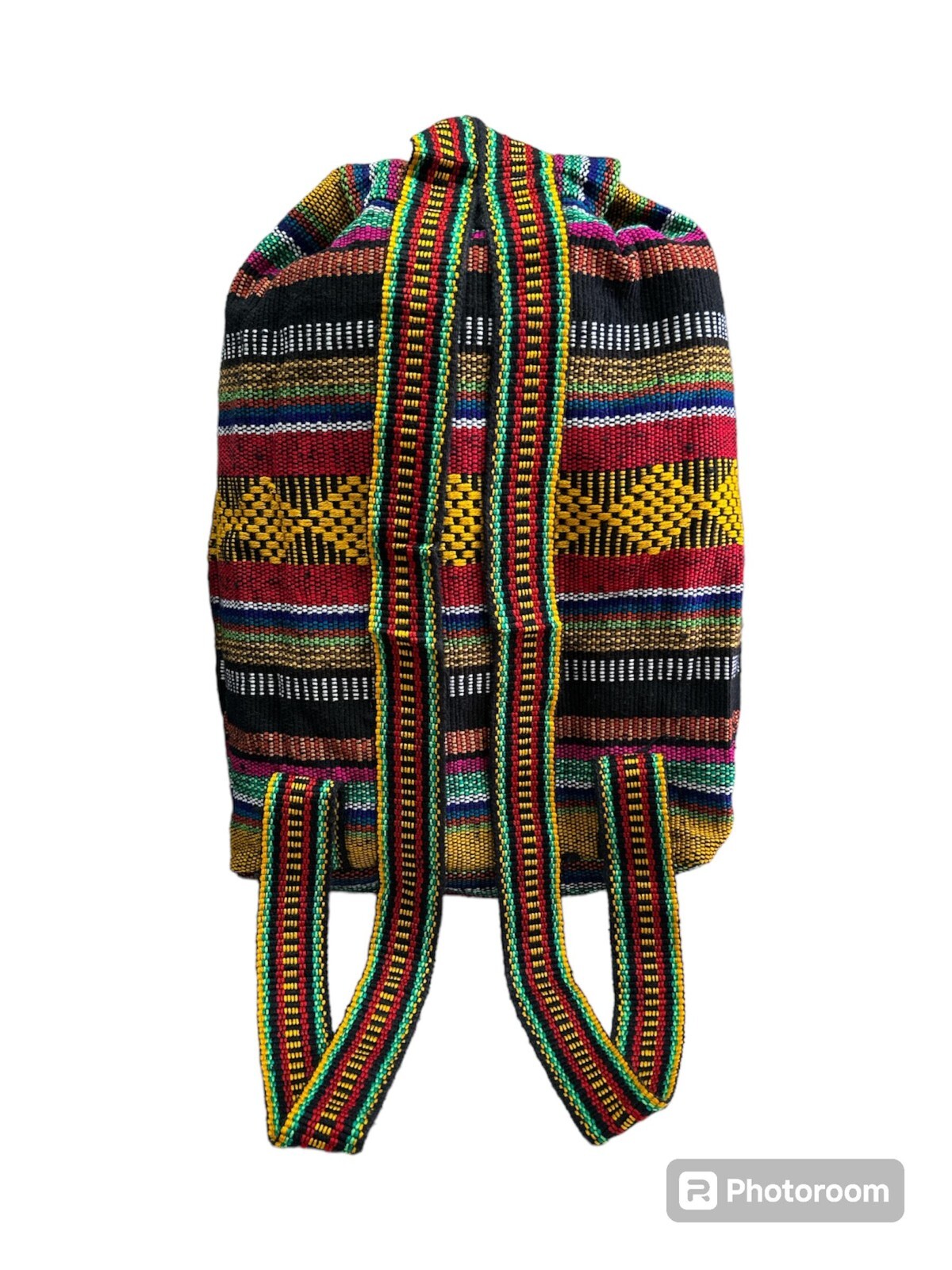 BACKPACK , HIPPIE GEAR , MEXICAN MADE , AUTHENTIC PINZON , YELLOW MIX