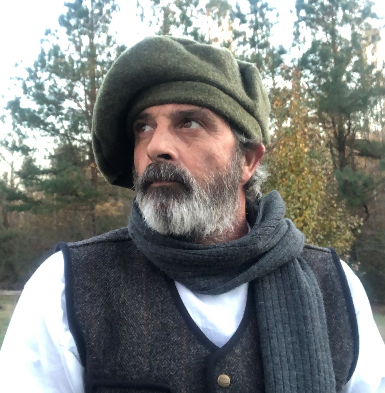 Army Green Wool Scot Bonnet Scottish Traditional Highlander Tam Hat Kilt Beret