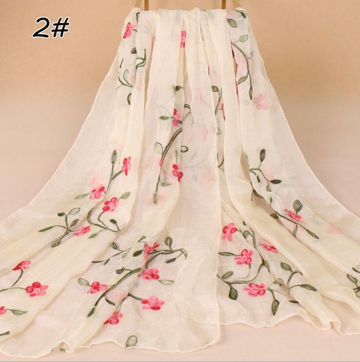 Women Soft Long Neck Large Scarf Wrap Shawl Flower Chiffon Stole Scarves180*75CM