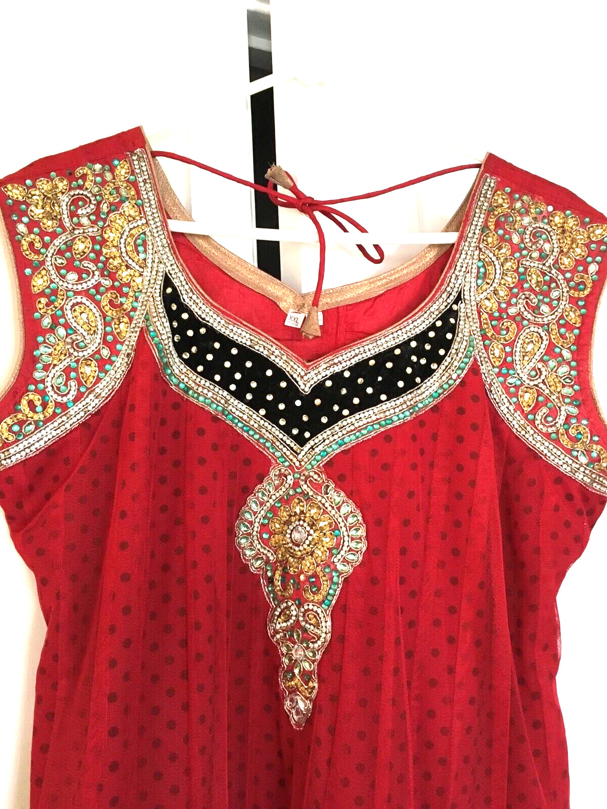 New Red Soft Net Anarkali XXL