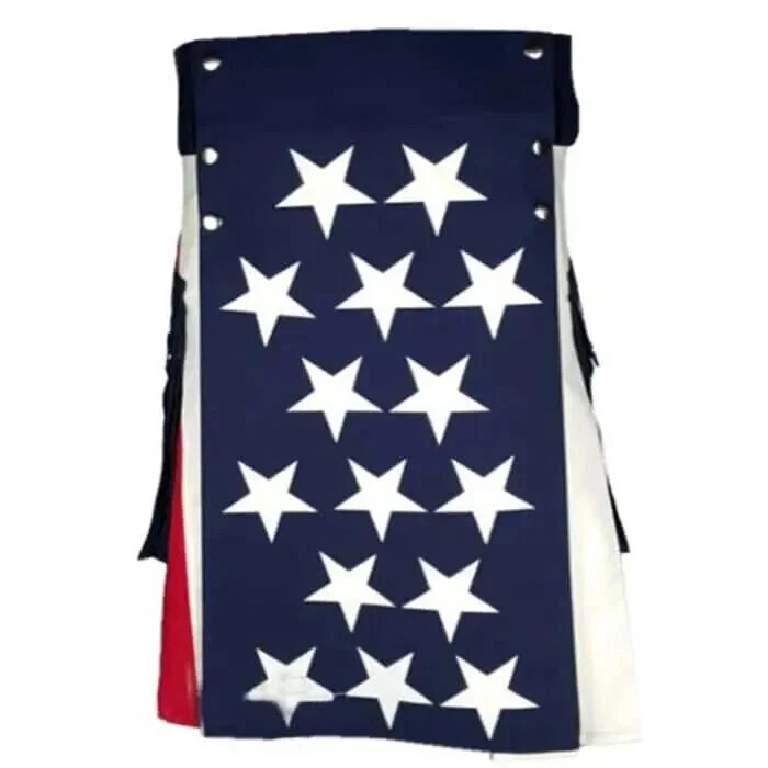 Men,s Scottish Kilt Hot Selling American Flag Utility Kilt
