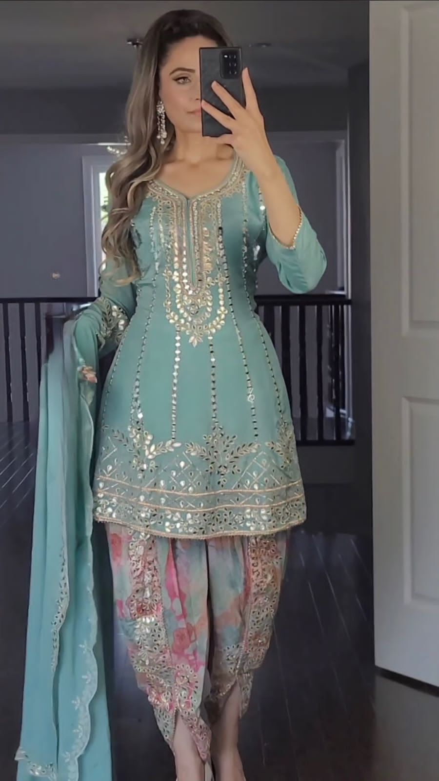 DHOTI TOP SALWAR KAMEEZ PARTY WEAR BOLLYWOOD SUIT PAKISTANI INDIAN WEDDING 1