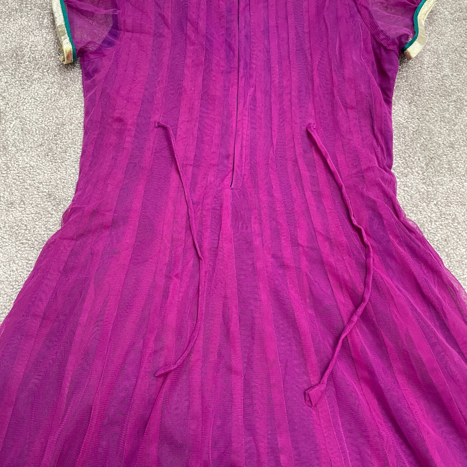 Unbranded Rhinestones Indian Dress Womens 36 Purple Short Sleeve Salwar Kameez