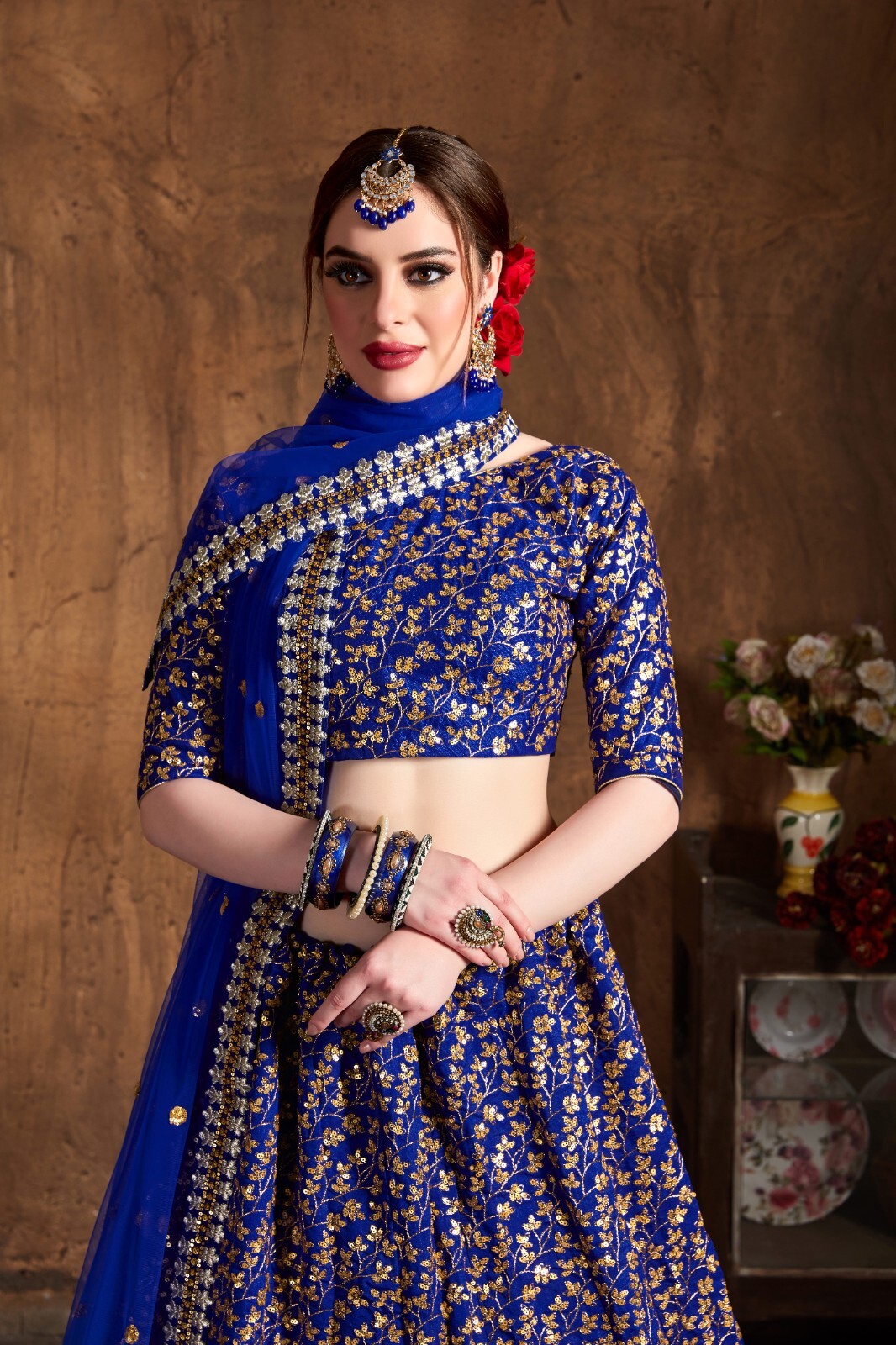 Designer Raw Silk Lehenga Choli With Soft Net Dupatta For Indian Wedding Wear