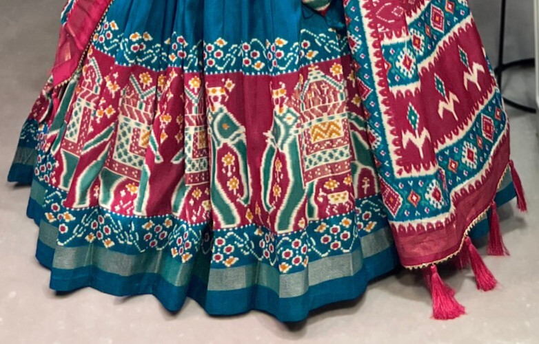 Classic Look Teal Blue Tussar Silk Lehenga Choli With Dupatta For Women & Girls
