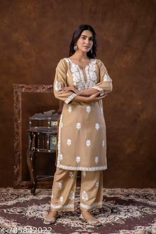 Indian Readymad Party Festive Wedding Rayon Kurta Kurti Palazzo Set for Women’s