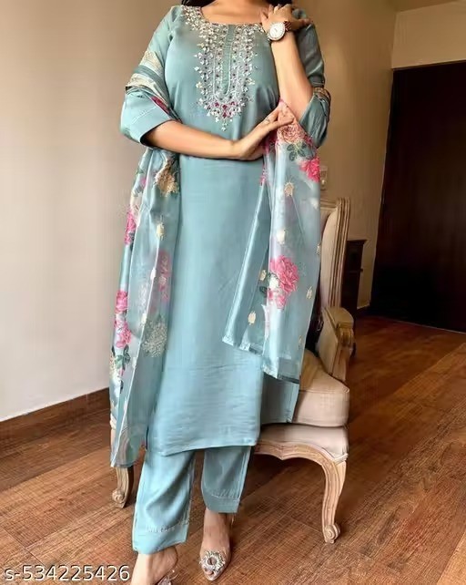 Indian Salwar Kameez Suit Readymade 3Pc Women Party Wear Dress Dupatta