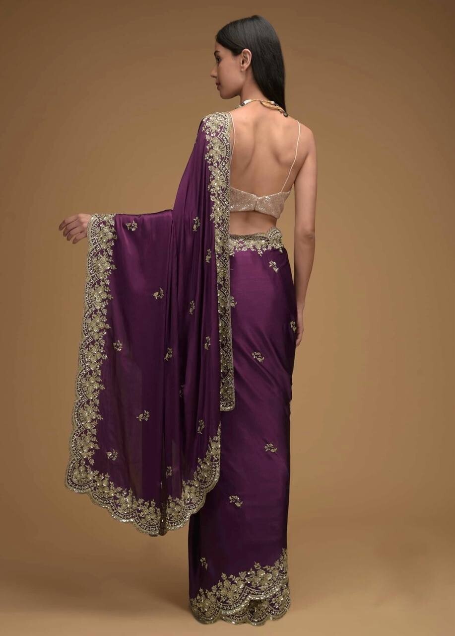 Designer Sari Bollywood Bridal Silk Saree Blouse South Indian Party Wear Saree