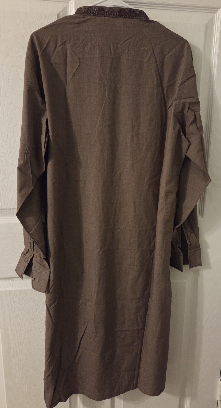 Pakistani Kurta Shalwar Men’s Stitched from Junaid Jamshed; Size: Large, Brown
