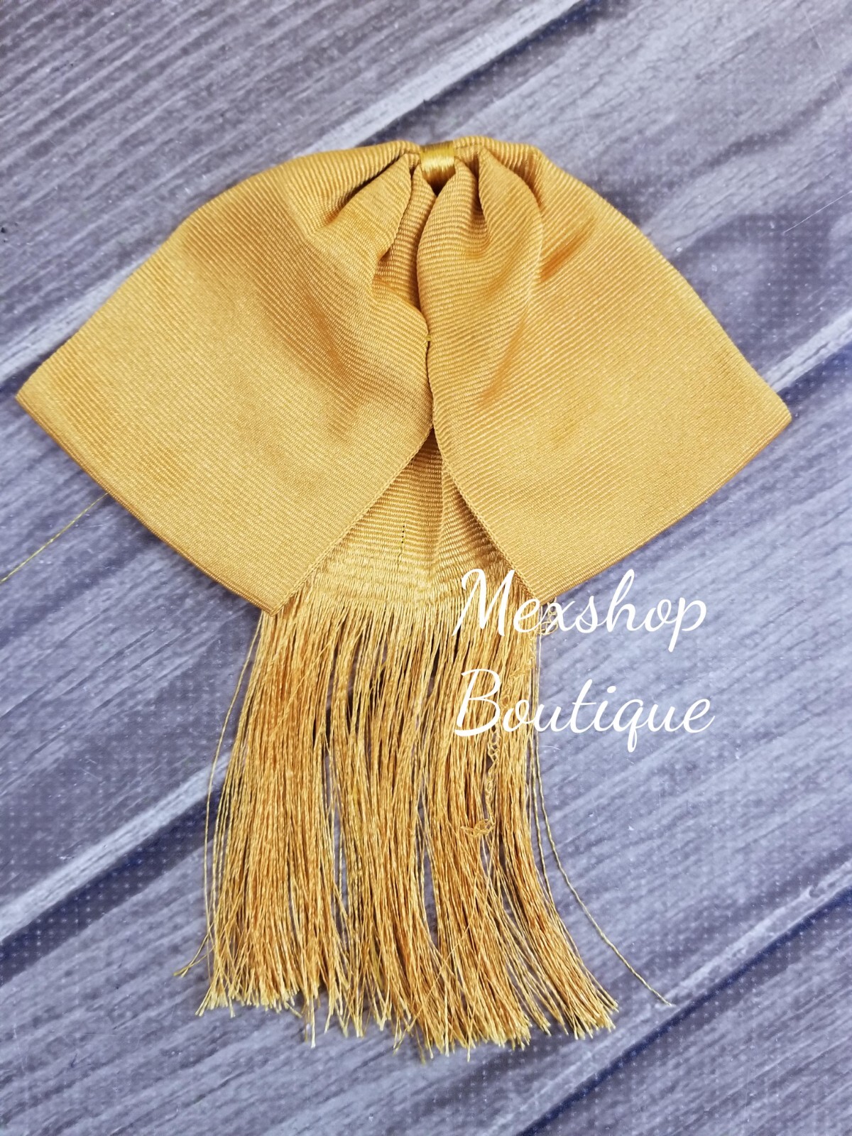 Economic Charro Mexican Bow Tie Handmade for Mexican Tailors, Color Gold