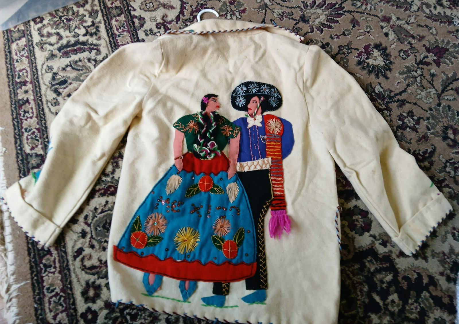 1940-1950 Mexican Souvenir Jacket Embroidered Wool