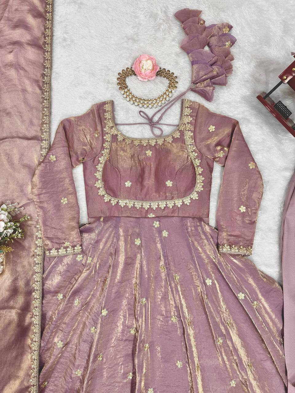 New Beautiful Fandy Silk Salwar Kameez With Dupatta For Reception Wear
