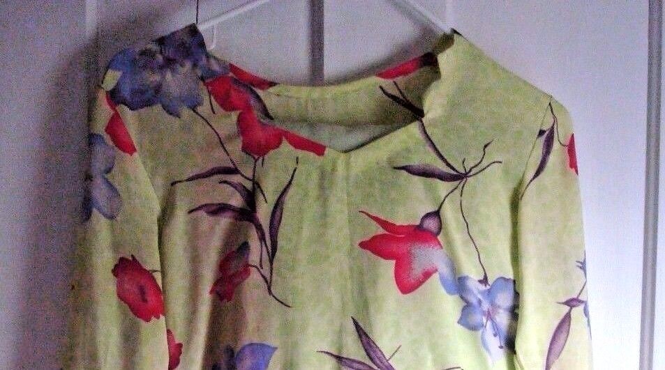 Party Pakistani Georgette Green Red Blue Flowers Shirt Kameez Shalwar Size Small