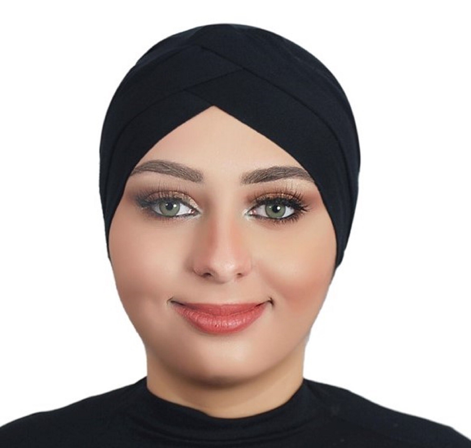 Solid Color Full Cover Inner Hijab Caps Muslim Cross Turban Stretch Hijab