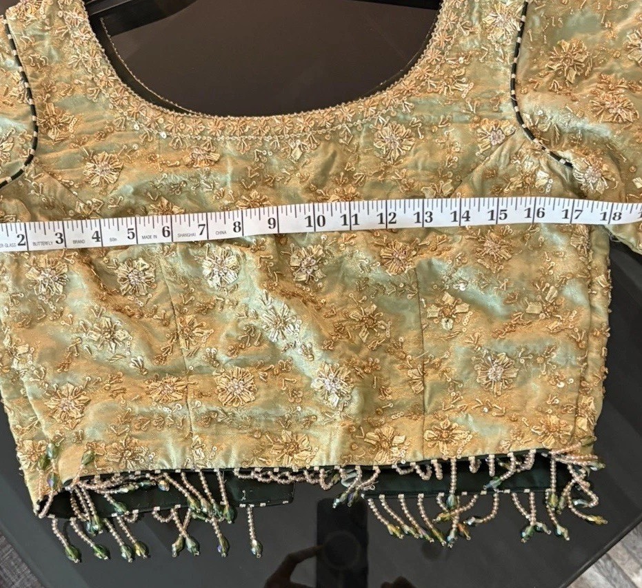 Beautiful Mint Green & Gold Embroidered Lehenga Set