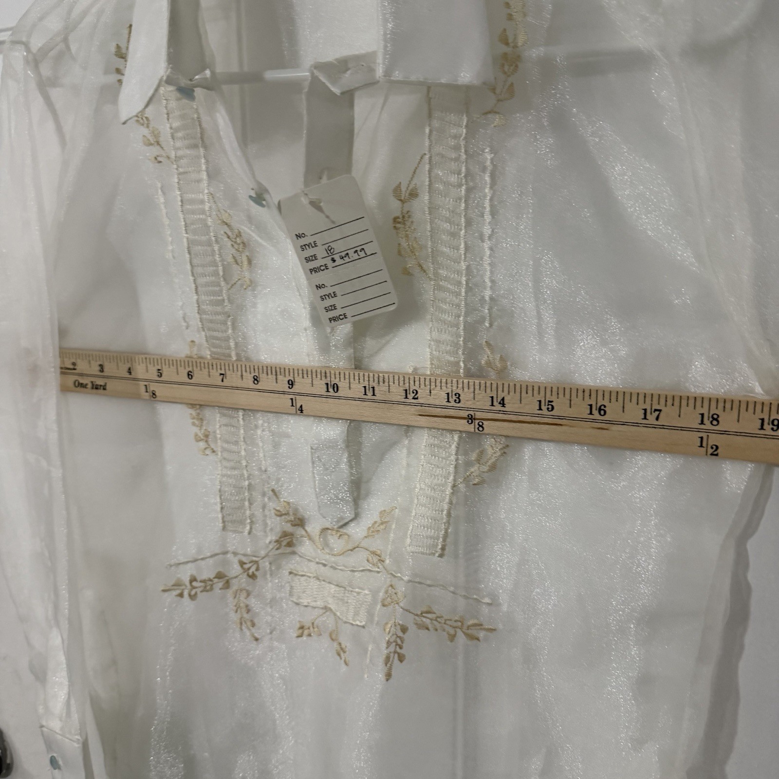NEW Barong Tagalog Filipino Shirt Youth Size 18 Teens Unisex Cream Long Sleeve