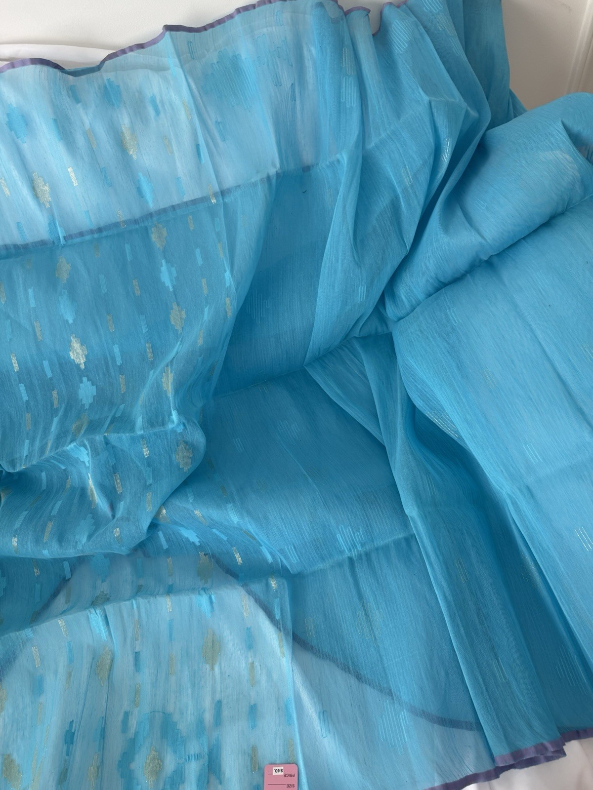 NEW, Handmade, Original Dhakai Jamdani Saree ( item#L2214 ) Only $40