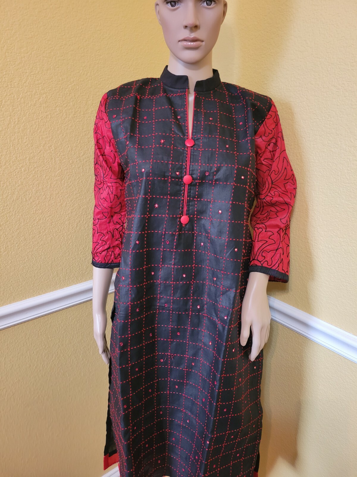 Ready made Cotton churidar salwar kameez embroidery work. Bust 42 inch