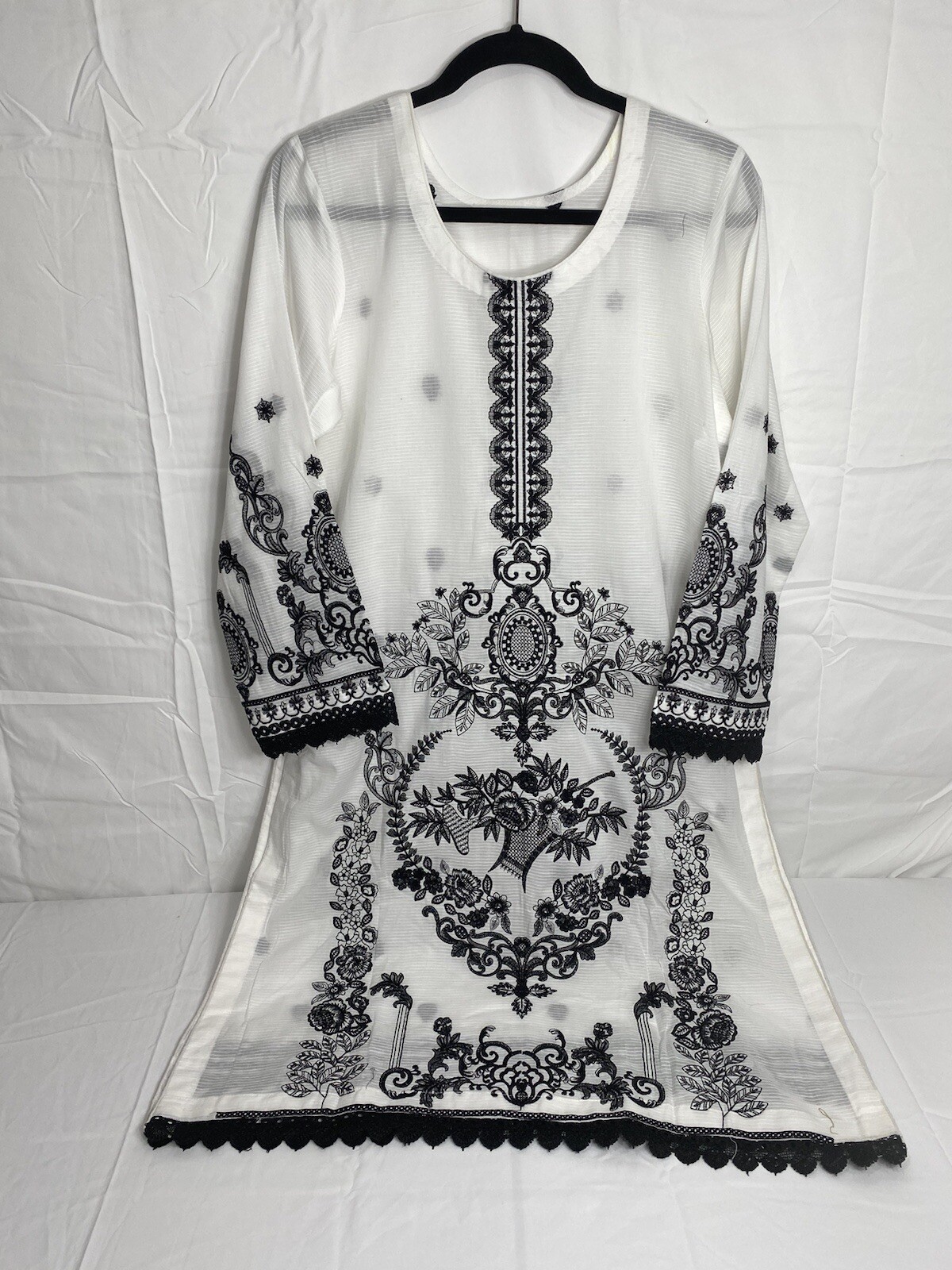 Pakistani Banarsi Lawn kameez Shalwar embroidery Large Bust 42 Banarsi Dupatta