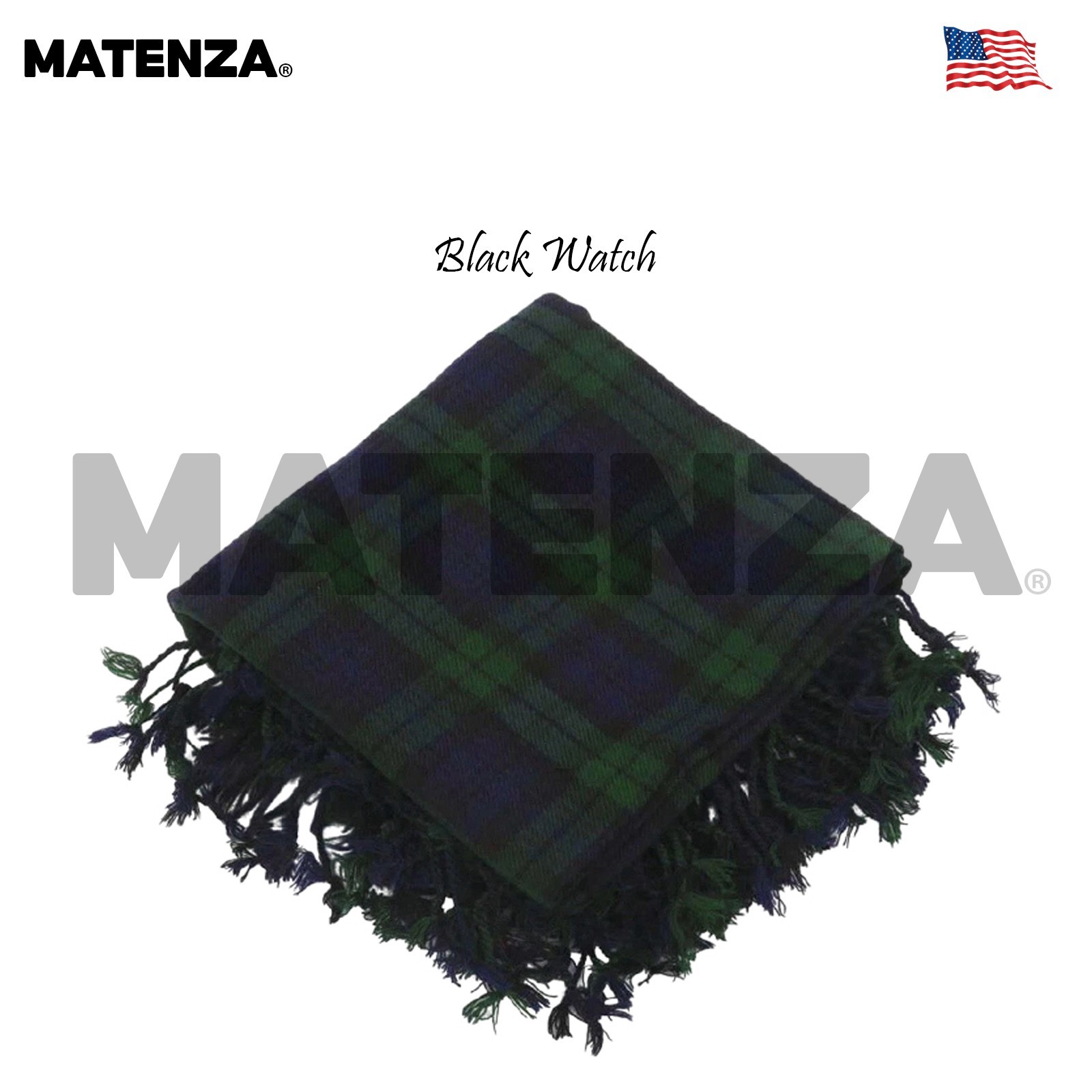 Black Watch Tartan Scottish Kilt Accessories 5Pc Highland Dress Set