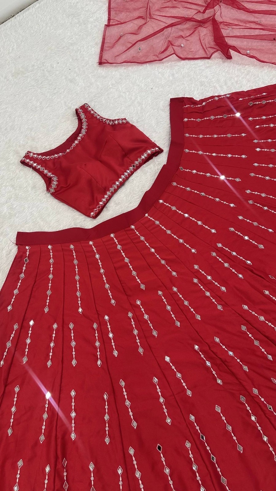 Women’s Traditional Lehenga Choli Real Mirror Work Bridal Wear