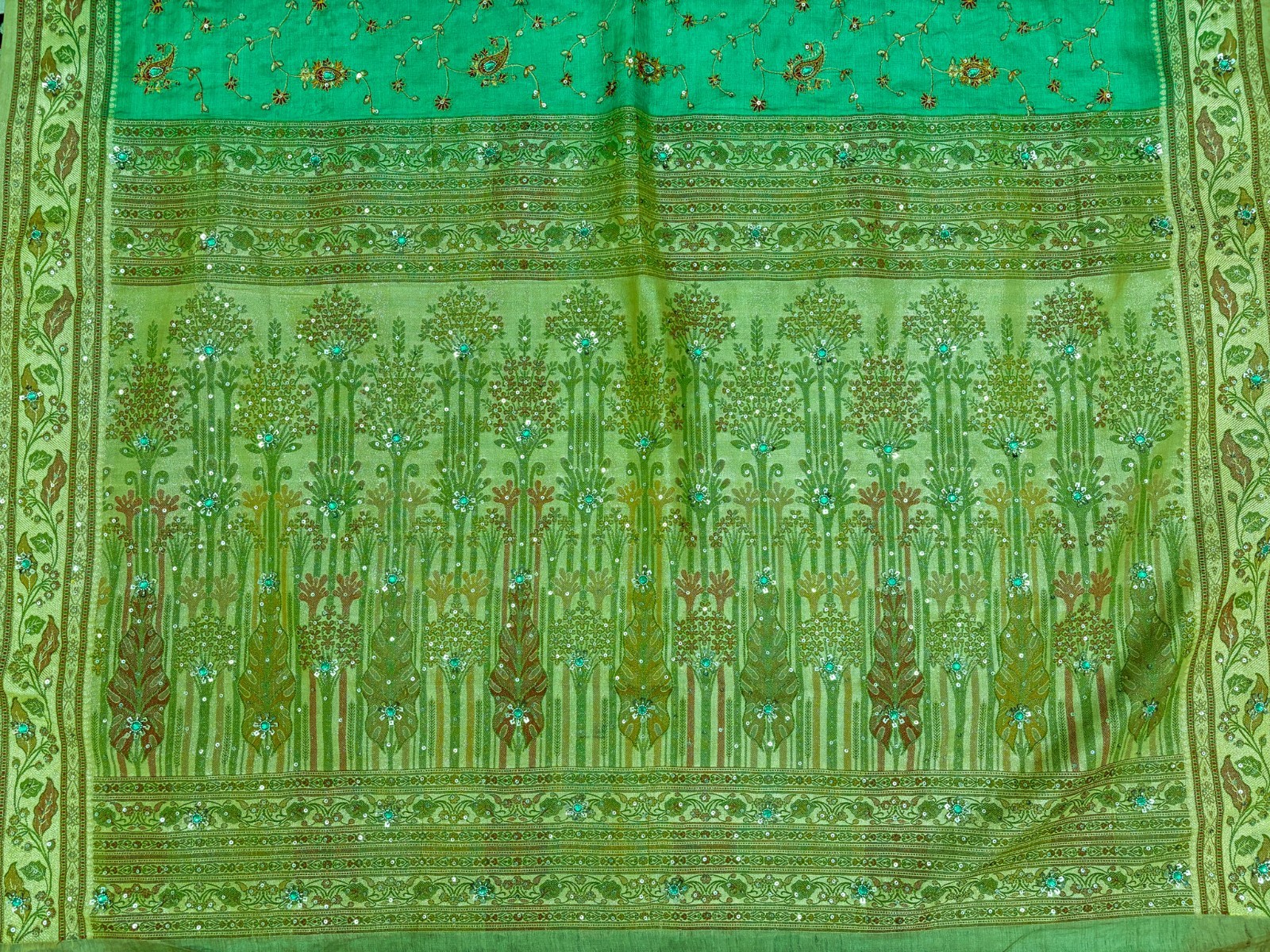 Vintage Tussar Silk Saree, Upcycled Printed Tussah Silk DIY Fabric TS1115