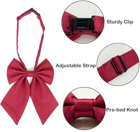Fashion & Lifestyle Bow Ties for Women/Girls, Ladies Elegant Satin Bowtie Pink