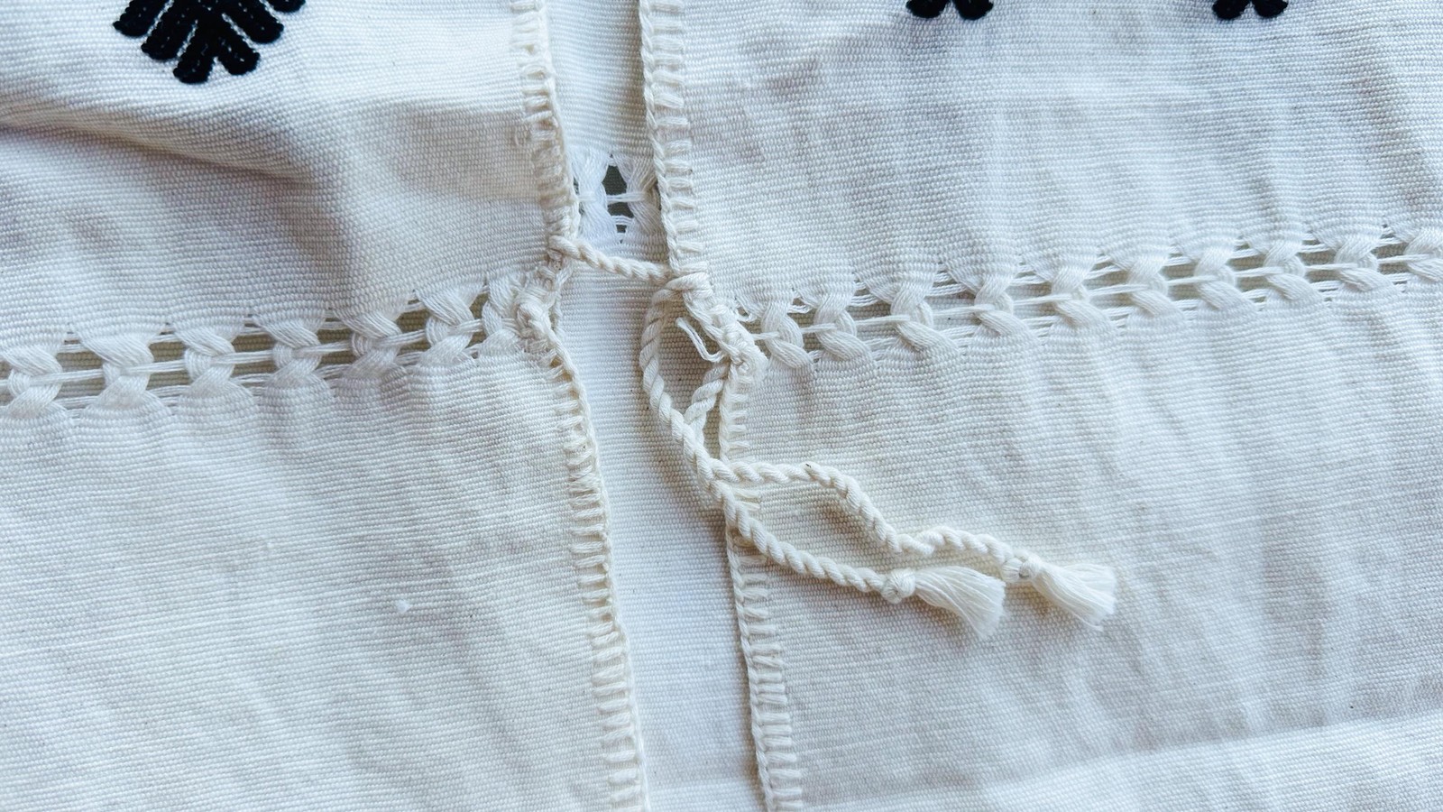 Fringe Poncho. San Andres Larrainzar. Mayan. Chiapas Mexico. Hand-Woven
