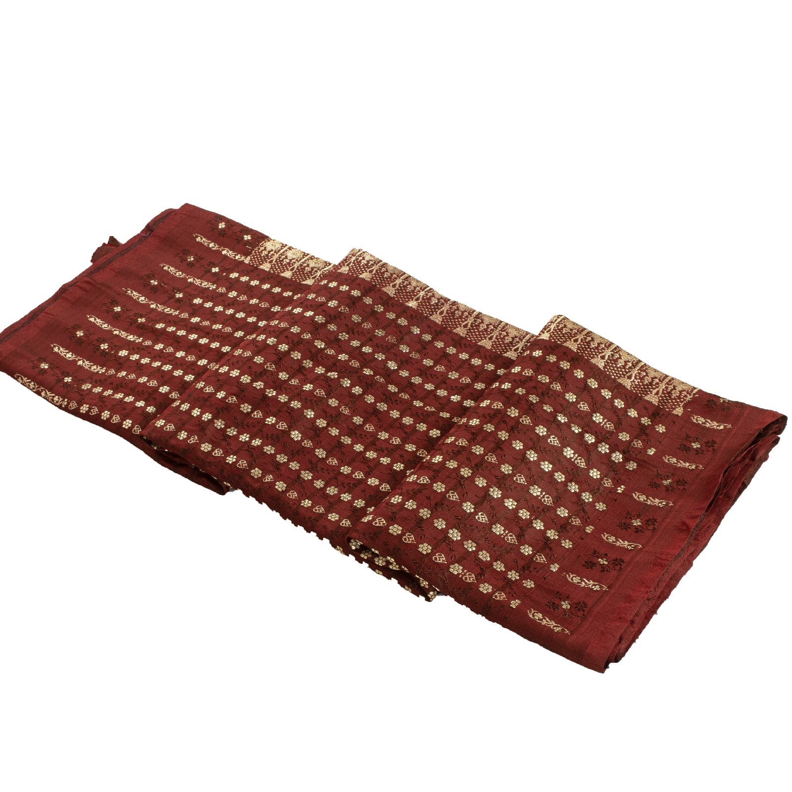 Sanskriti Vintage Brown Pure Satin Sarees Banarasi Brocade Zari Hand-Woven 5+YD