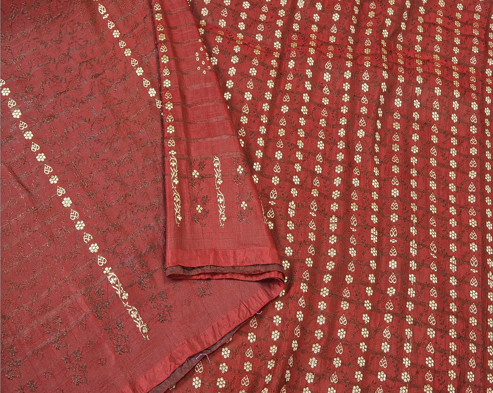 Sanskriti Vintage Brown Pure Satin Sarees Banarasi Brocade Zari Hand-Woven 5+YD
