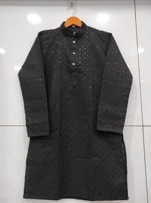 Kids Indian Traditional DESIGNER RAYON EMBROIDERY SEQUENCE WORK ONLY KURTA.