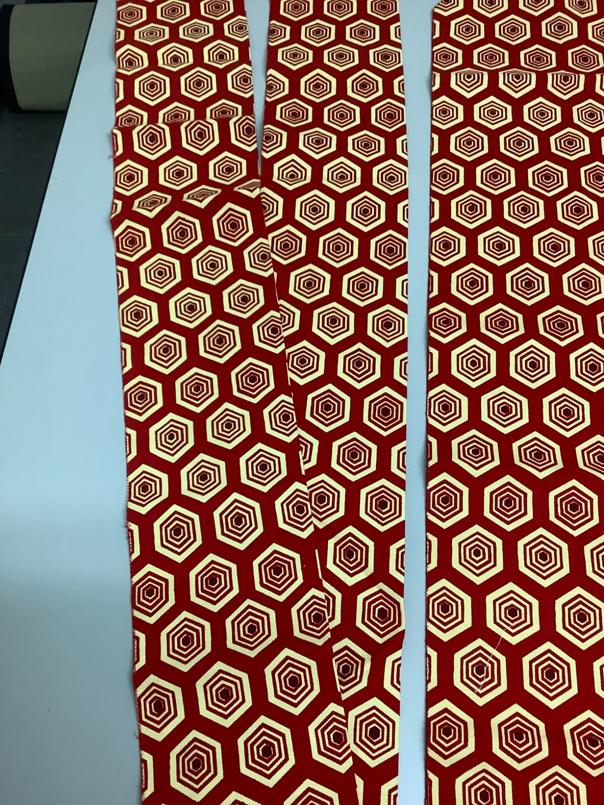 Japanese Vintage Kimono Nagoya Obi cotton red pattern tradition 139.3×10.6inch