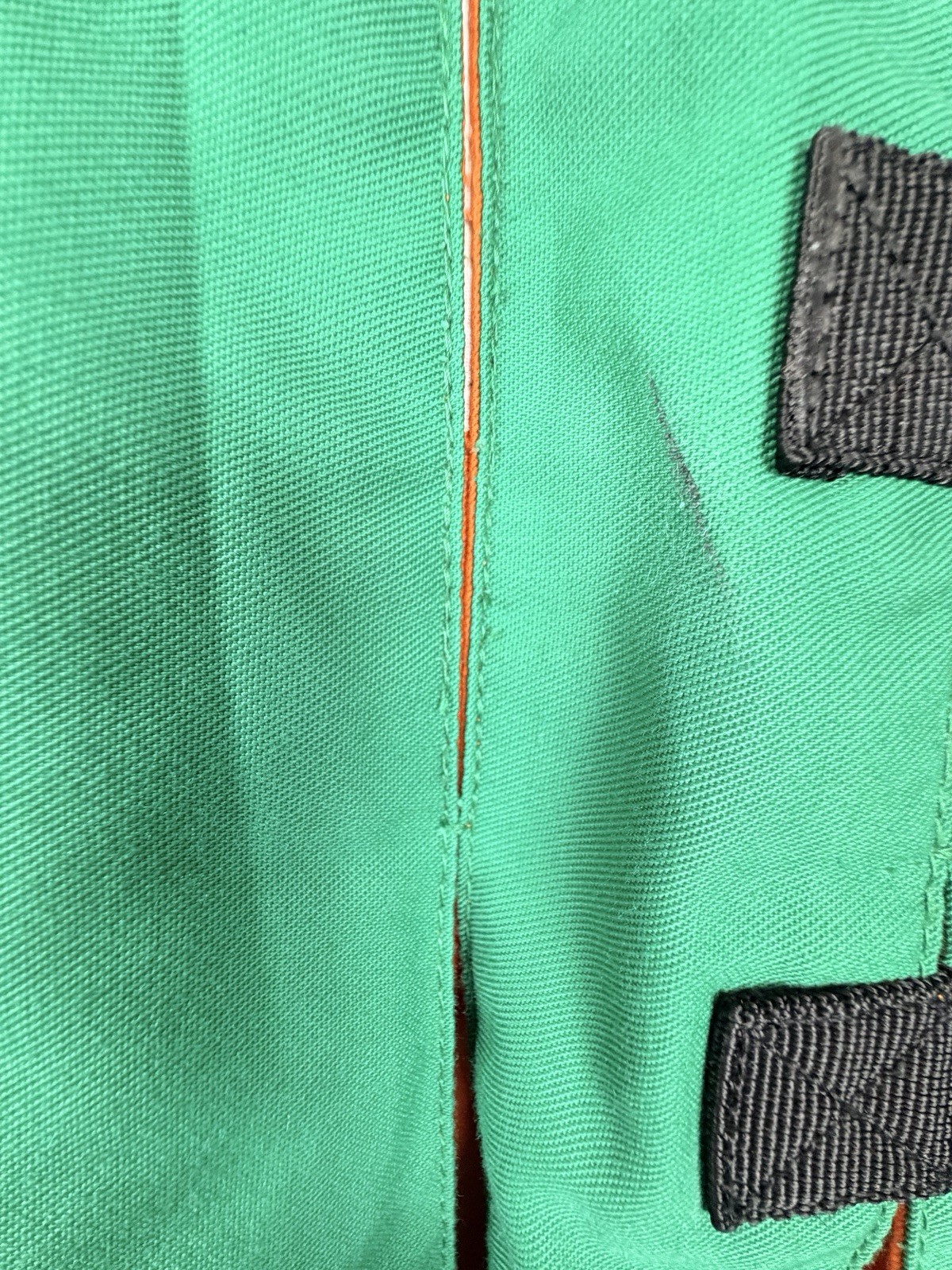 Custom Utility Kilt Green Orange Hybrid Cargo Kilt 2 Pockets Adjustable Waist