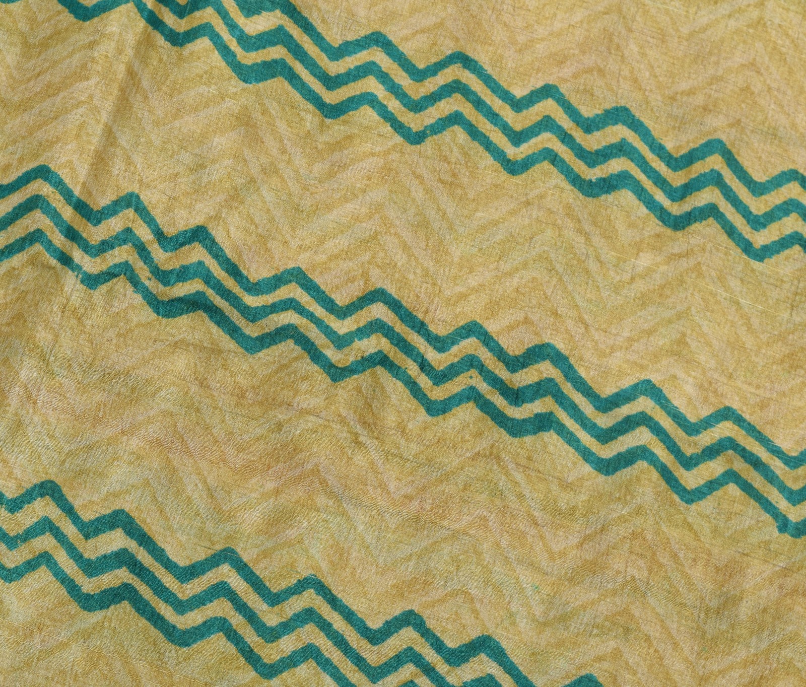 Sushila Vintage Turquoise Blue Saree 100% Pure Woolen Printed Soft Sari Fabric