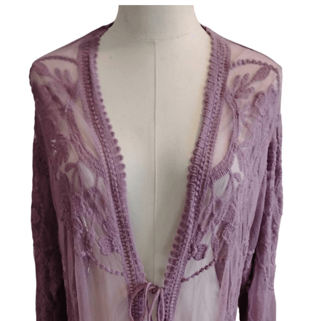 Lavender Purple Lace Kimono Size M/L