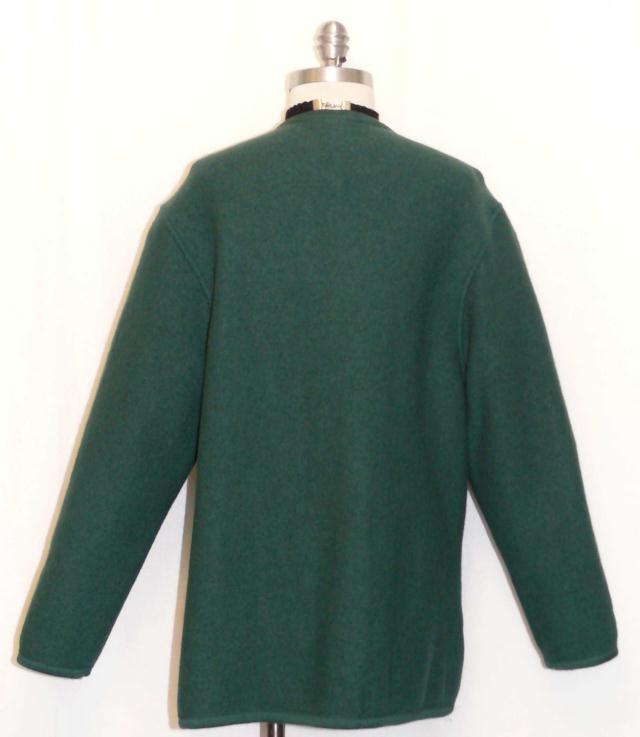 DISTLER GREEN BOILED WOOL SWEATER Austria WOMEN WARM WALK Jacket B48″ XL