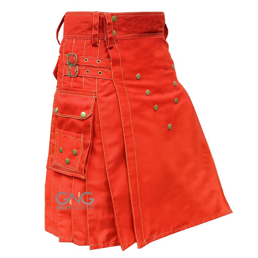Scottish Men Cotton Utility kilt Modern Fashion kilt in 17+ Colors