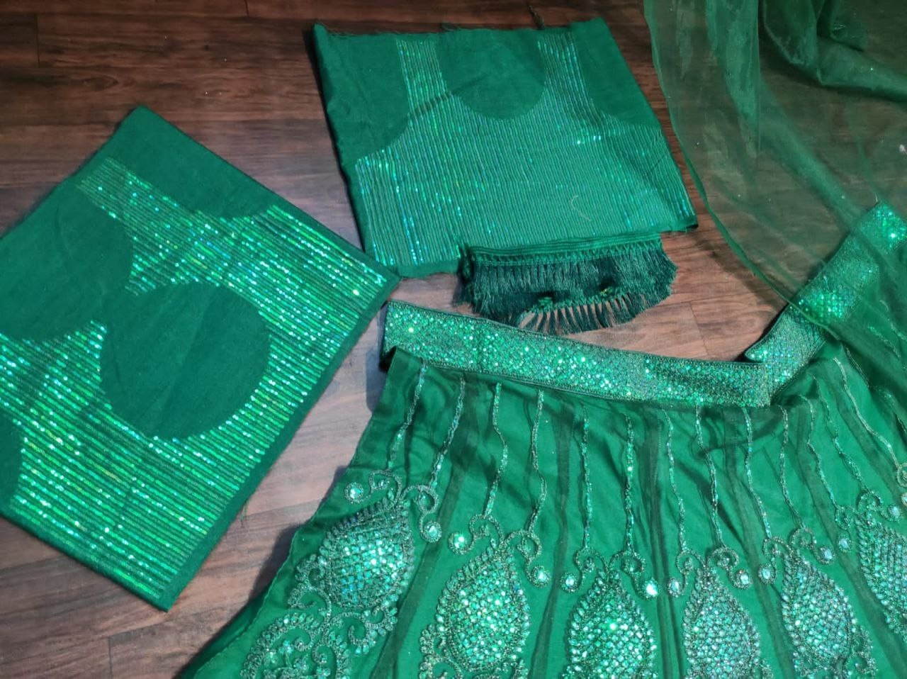 Attractive Designer Green Soft Net Lehenga Choli With Dupatta For Wedding