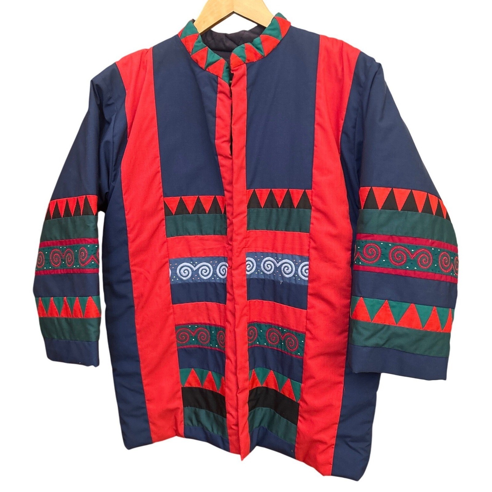 Vintage Quilted Boho Patchwork Christmas Jacket Southwest Handmade Folkcore