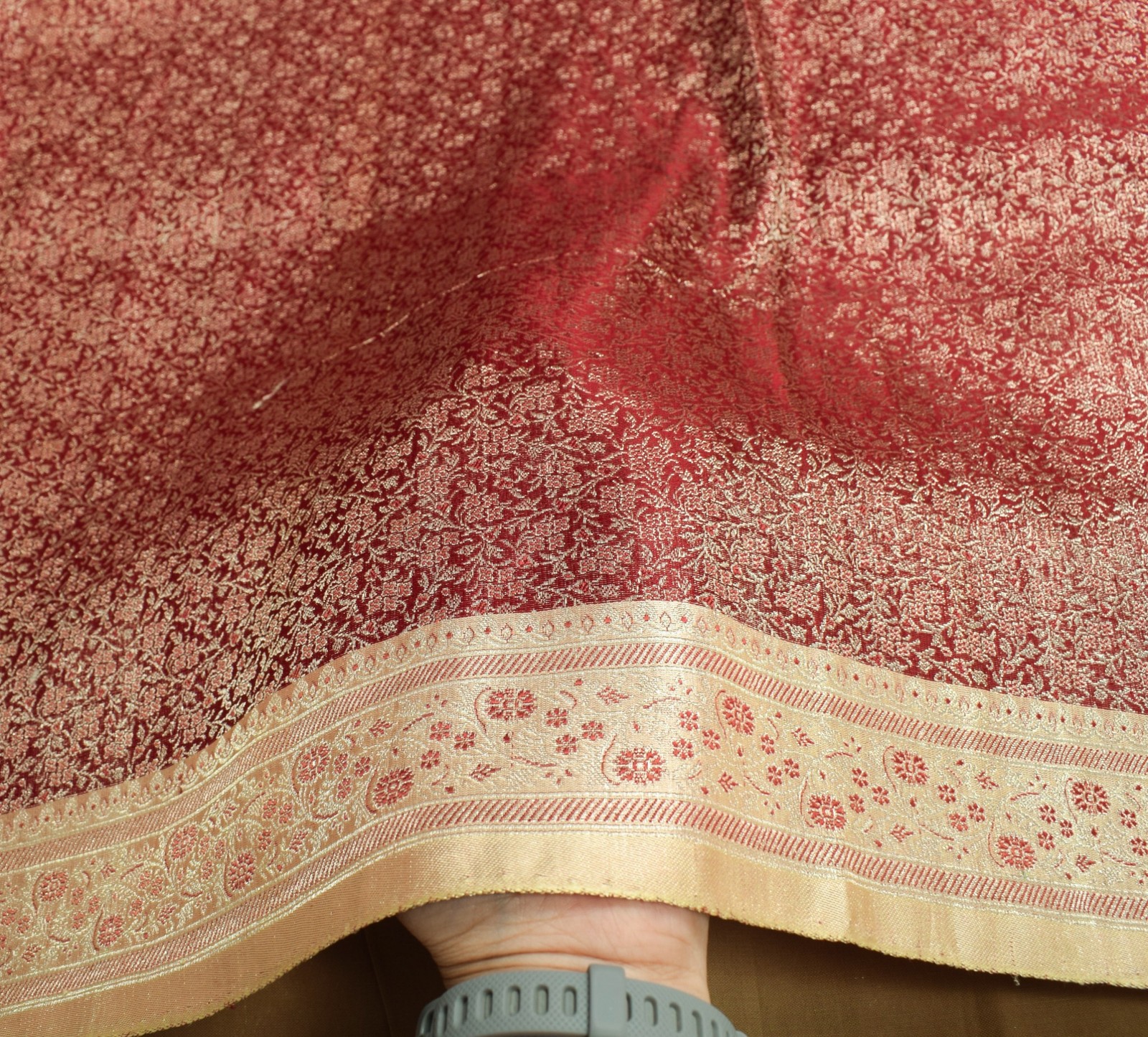 Sushila Vintage Heavy Saree Pure Satin Silk Banarasi Brocade Woven Sari Fabric