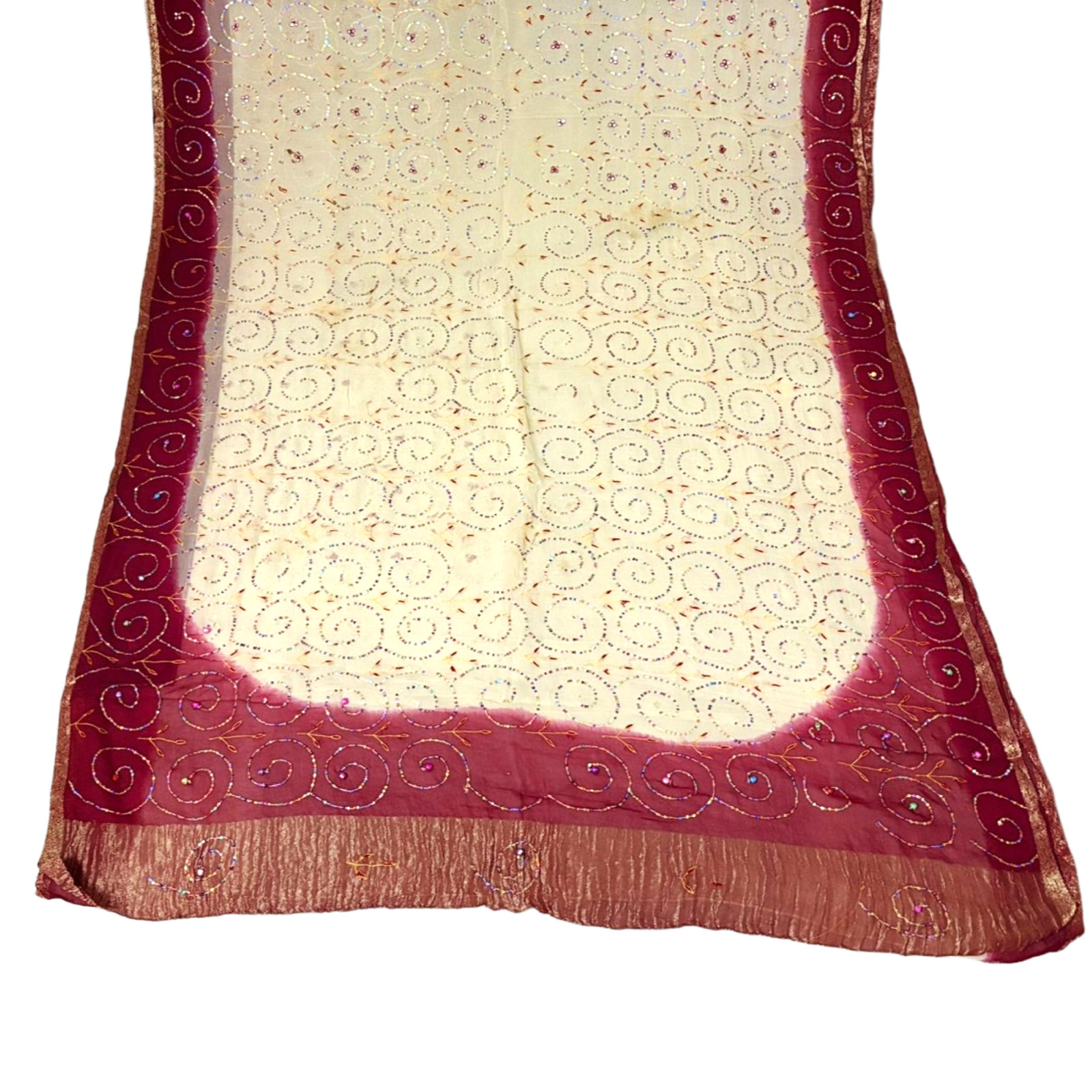Indian Vintage Saree Cotton Sewing Dress Embroidered Used Sari Green Drape Quilt