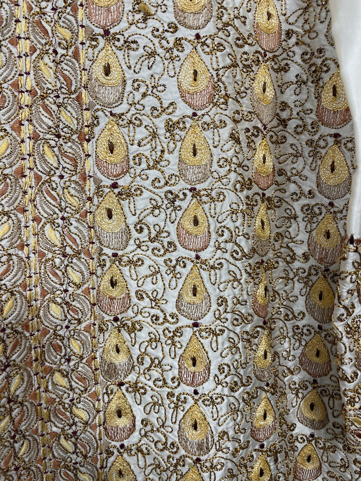 Mens Kurta Wedding Attire Special Occasion Guest Gold Beige Heavily Embroidered