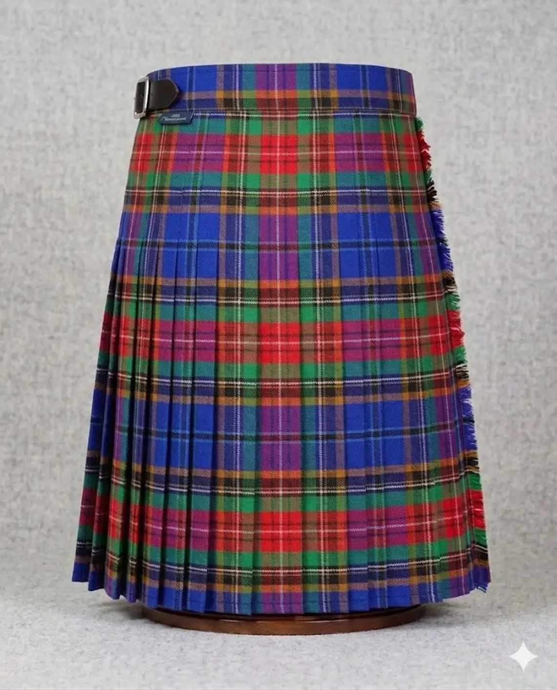Beattie Clan Tartan Kilt – Handmade Heavy Weight Acrylic Wool, Leather Straps
