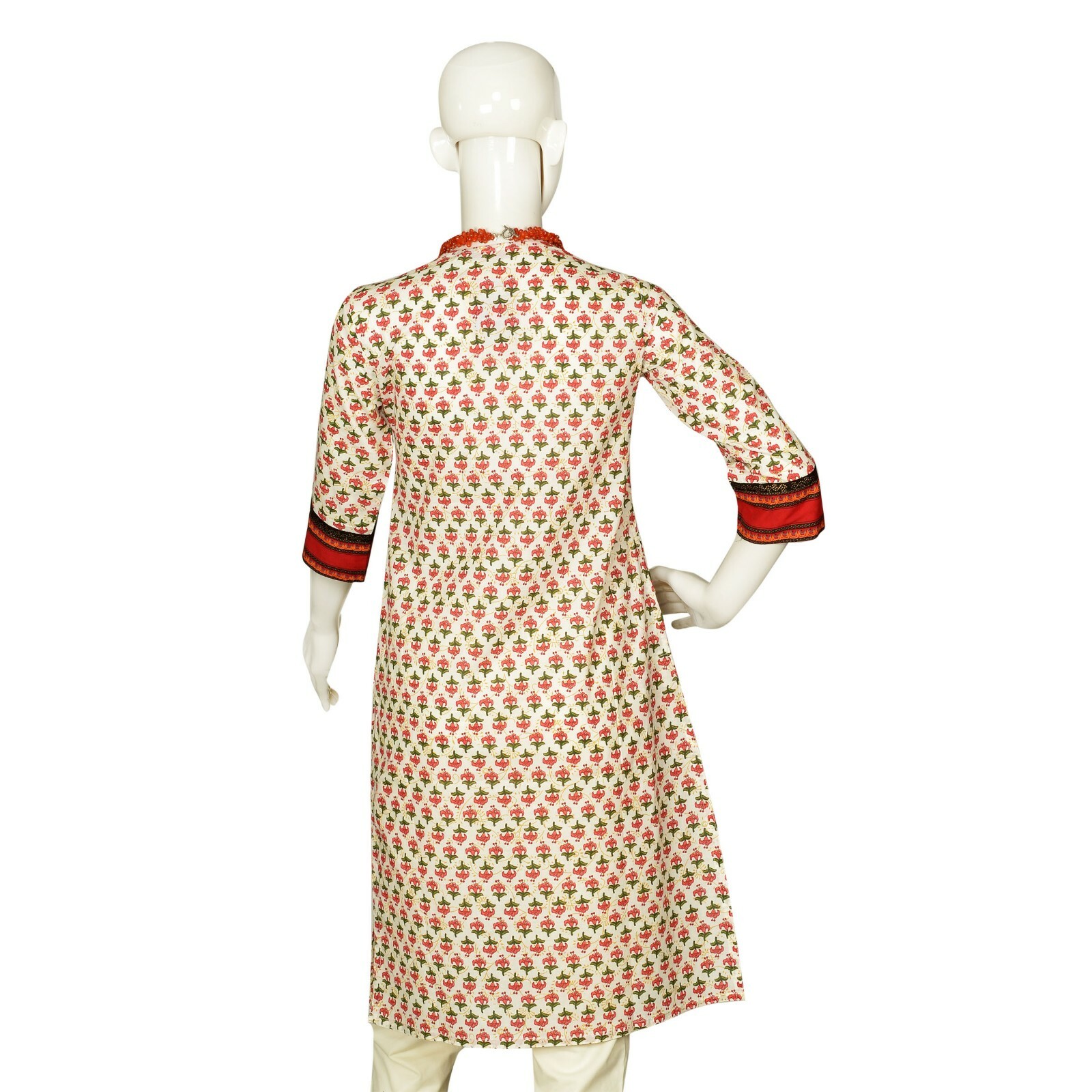 Srishti S-91cm 100%Cotton Kurta with Hibiscus Flower Design/FREE SHIP